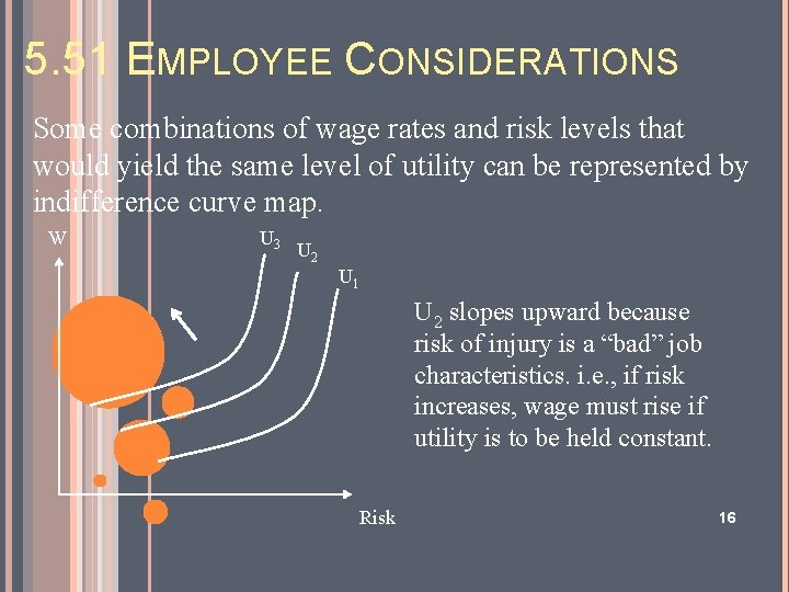 5. 51 EMPLOYEE CONSIDERATIONS Some combinations of wage rates and risk levels that would