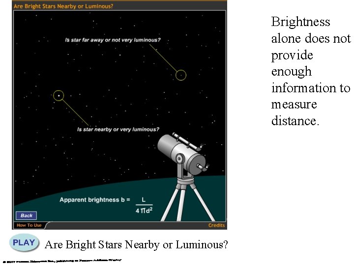 Brightness alone does not provide enough information to measure distance. Are Bright Stars Nearby