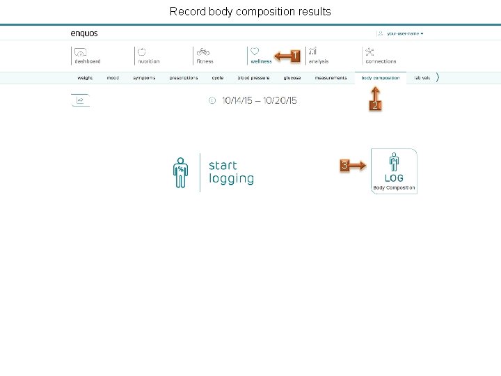 Record body composition results 1 2 3 