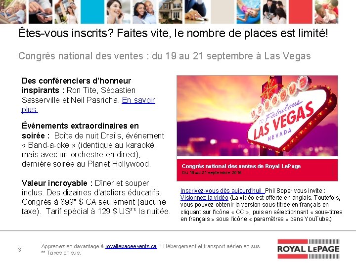 Êtes-vous inscrits? Faites vite, le nombre de places est limité! Congrès national des ventes