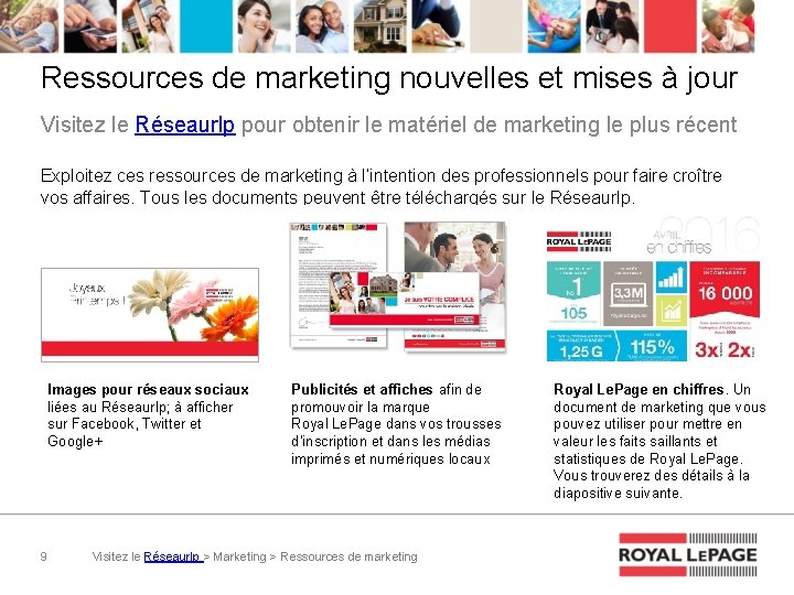 Ressources de marketing nouvelles et mises à jour Visitez le Réseaurlp pour obtenir le