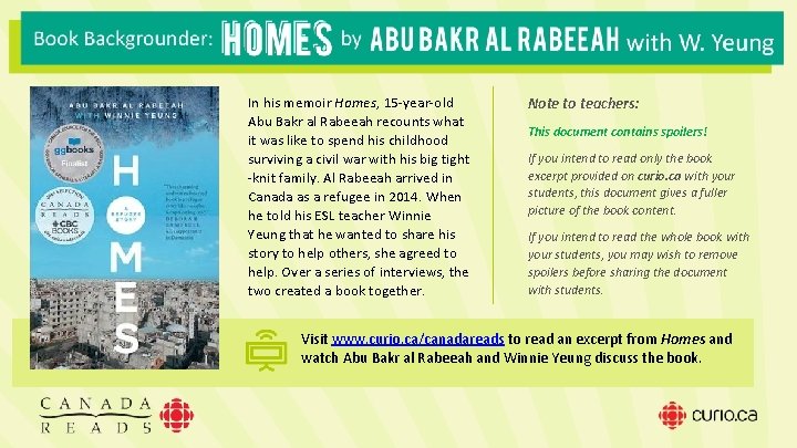 In his memoir Homes, 15‐year‐old Abu Bakr al Rabeeah recounts what it was like