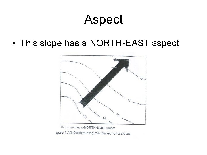 Aspect • This slope has a NORTH-EAST aspect 