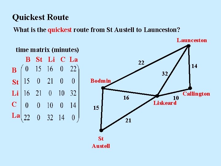 Quickest Route What is the quickest route from St Austell to Launceston? Launceston time