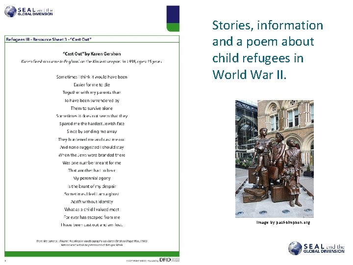 Stories, information and a poem about child refugees in World War II. Image by Stories, information and a poem about child refugees in World War II. Image by