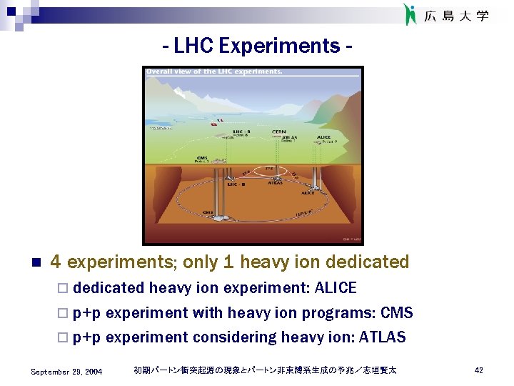 - LHC Experiments - n 4 experiments; only 1 heavy ion dedicated ¨ dedicated