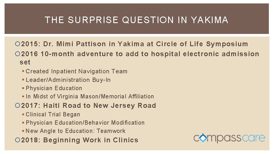 THE SURPRISE QUESTION IN YAKIMA 2015: Dr. Mimi Pattison in Yakima at Circle of THE SURPRISE QUESTION IN YAKIMA 2015: Dr. Mimi Pattison in Yakima at Circle of