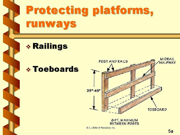 Protecting platforms, runways v Railings v Toeboards 5 a 