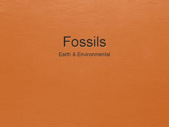 Fossils Earth & Environmental 