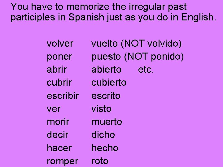 You have to memorize the irregular past participles in Spanish just as you do