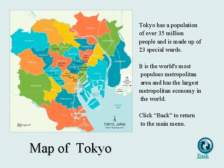 Tokyo has a population of over 35 million people and is made up of