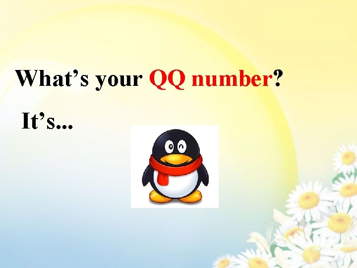 What’s your QQ number? It’s. . . 