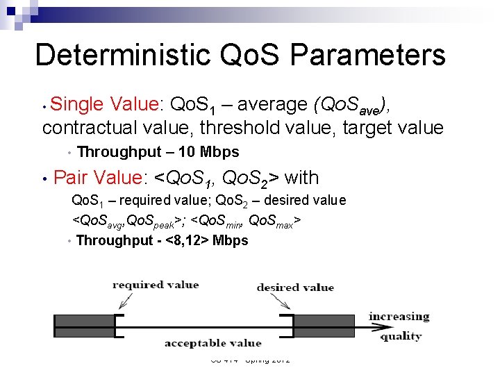 Deterministic Qo. S Parameters Single Value: Qo. S 1 – average (Qo. Save), contractual