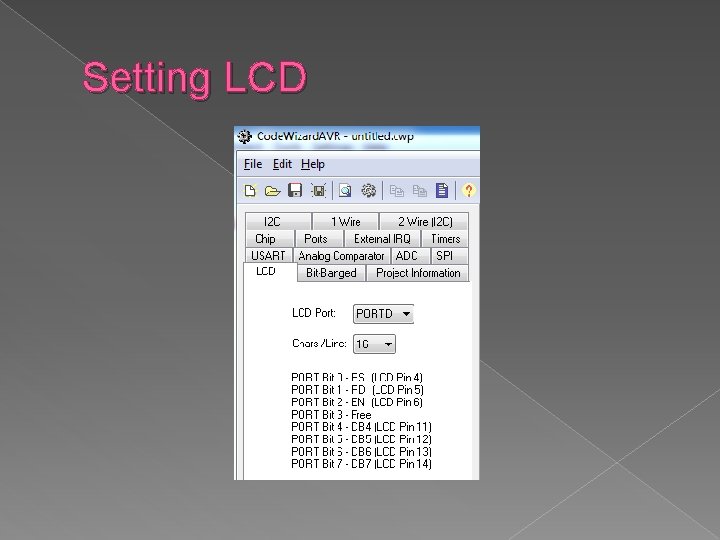 Setting LCD 