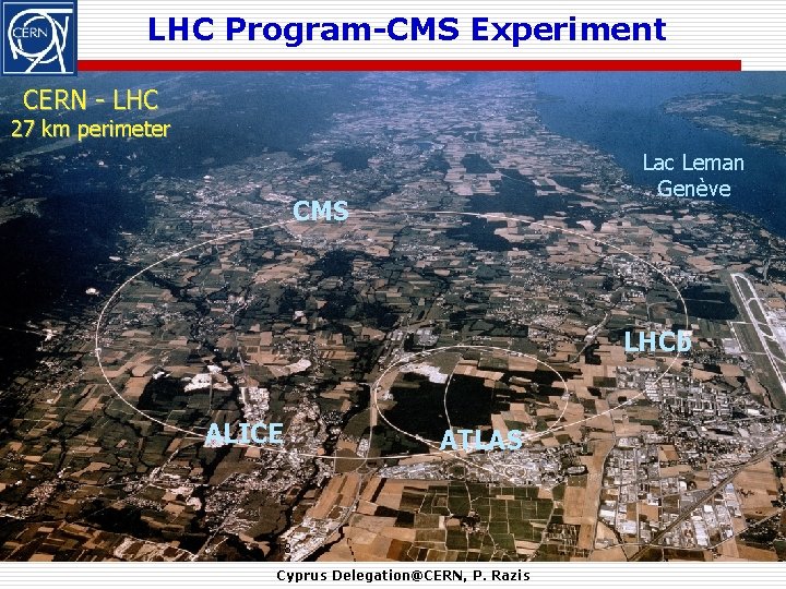 LHC Program-CMS Experiment CERN - LHC 27 km perimeter Lac Leman Genève CMS LHCb