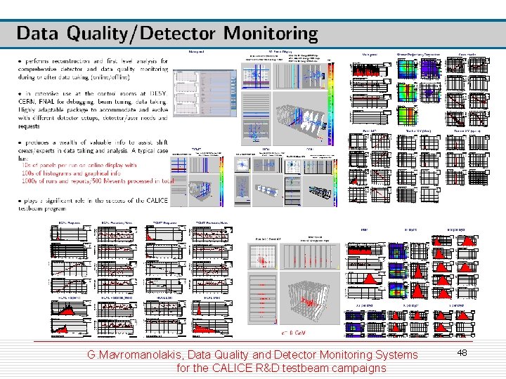 G. Mavromanolakis, Data Quality and Detector Monitoring Systems for the CALICE R&D testbeam campaigns