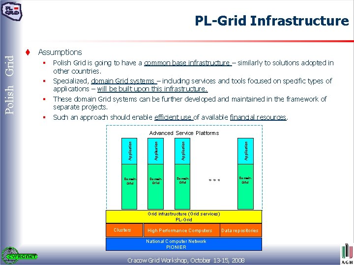 t Assumptions § Advanced Service Platforms Application § Polish Grid is going to have