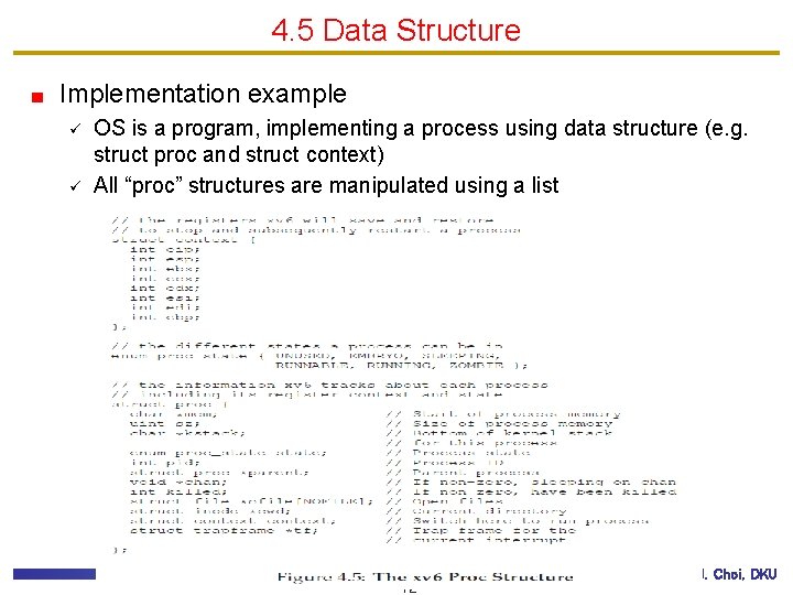 4. 5 Data Structure Implementation example ü ü OS is a program, implementing a