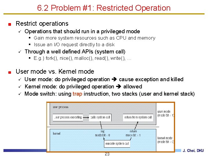 6. 2 Problem #1: Restricted Operation Restrict operations ü Operations that should run in