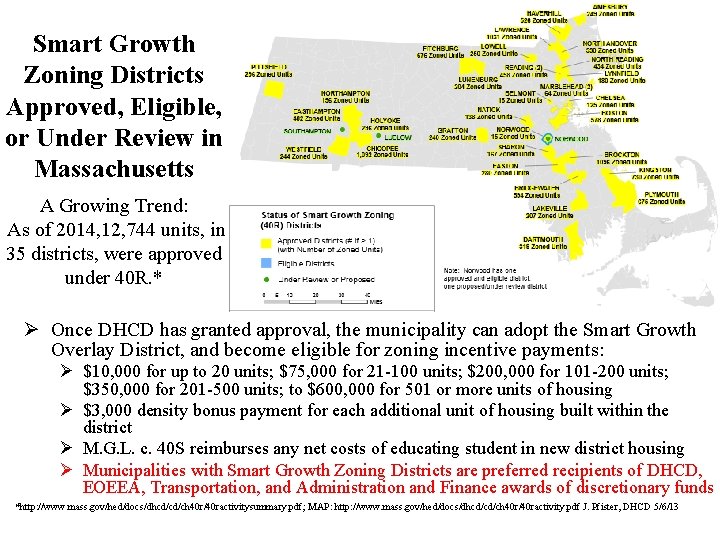 Smart Growth Zoning Districts Approved, Eligible, or Under Review in Massachusetts A Growing Trend: