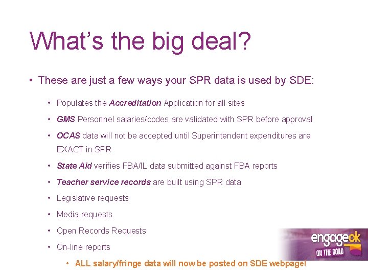 What’s the big deal? • These are just a few ways your SPR data