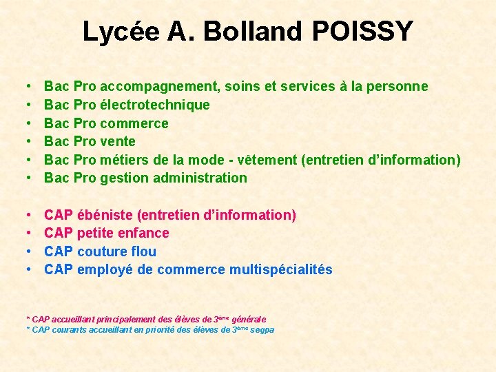 Lycée A. Bolland POISSY • • • Bac Pro accompagnement, soins et services à