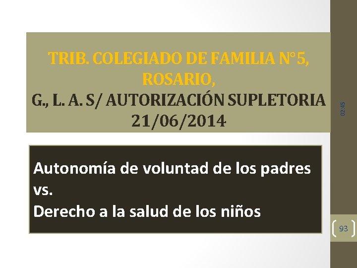 02: 45 TRIB. COLEGIADO DE FAMILIA N° 5, ROSARIO, G. , L. A. S/