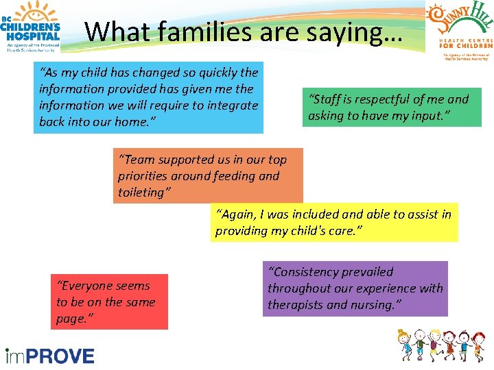 What families are saying… “As my child has changed so quickly the information provided