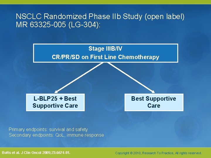 NSCLC Randomized Phase IIb Study (open label) MR 63325 -005 (LG-304): Stage IIIB/IV CR/PR/SD NSCLC Randomized Phase IIb Study (open label) MR 63325 -005 (LG-304): Stage IIIB/IV CR/PR/SD