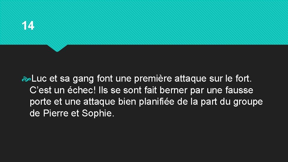 14 Luc et sa gang font une première attaque sur le fort. C’est un