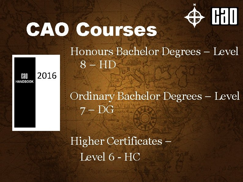 CAO Courses 2016 Honours Bachelor Degrees – Level 8 – HD Ordinary Bachelor Degrees