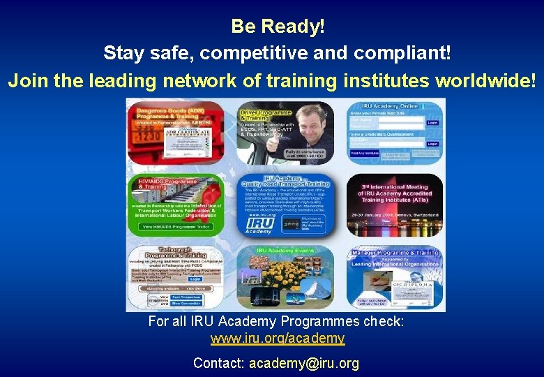 Be Ready! Stay safe, competitive and compliant! Join the leading network of training institutes