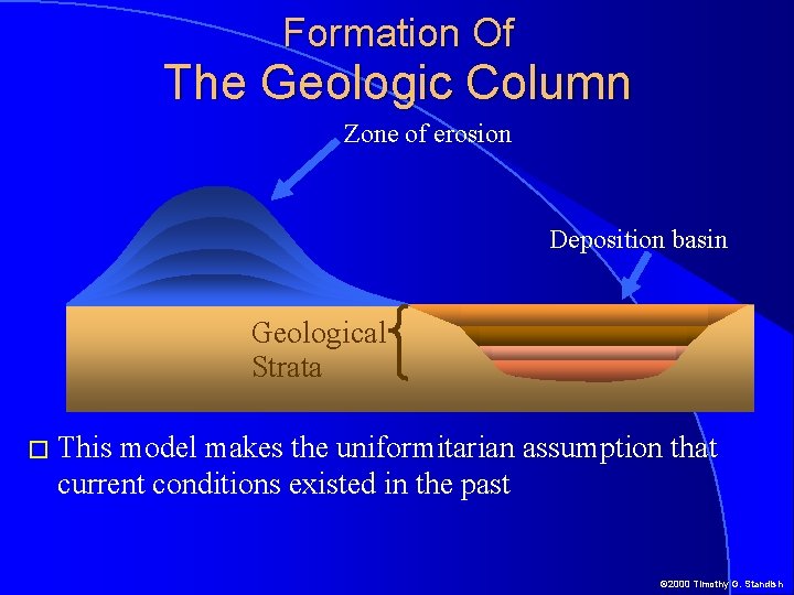 Formation Of The Geologic Column Zone of erosion Deposition basin Geological Strata � This