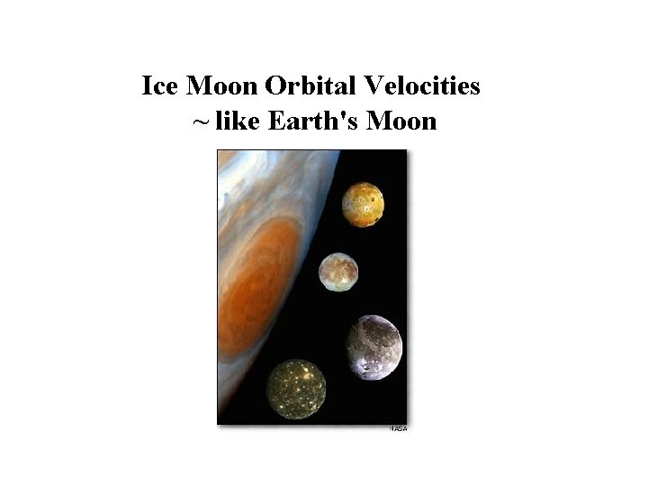 Ice Moon Orbital Velocities ~ like Earth's Moon 