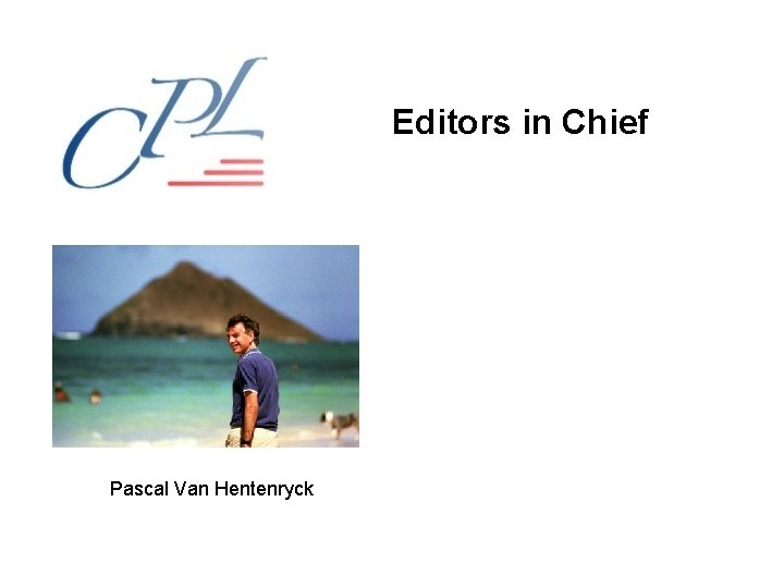 Editors in Chief Pascal Van Hentenryck 