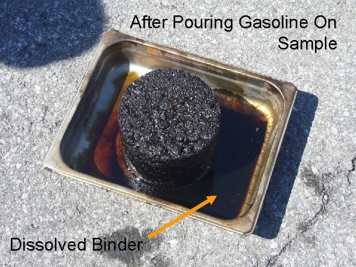 After Pouring Gasoline On Sample Dissolved Binder 