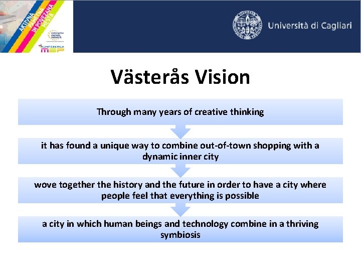 Västerås Vision Through many years of creative thinking it has found a unique way