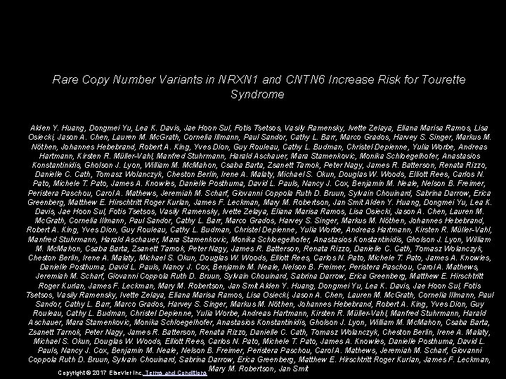Rare Copy Number Variants in NRXN 1 and CNTN 6 Increase Risk for Tourette