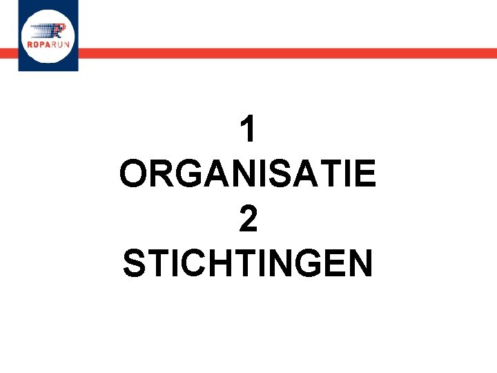 1 ORGANISATIE 2 STICHTINGEN 