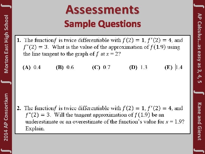 ∫ ∫ Kane and Gierut 2014 AP Consortium ∫ AP Calculus…as easy as 3,