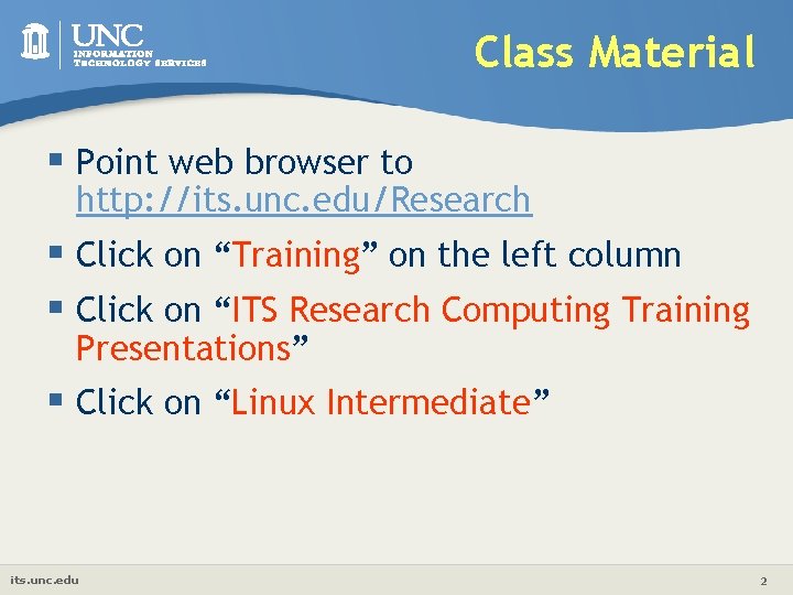 Linux Intermediate Text and File Processing ITS Research