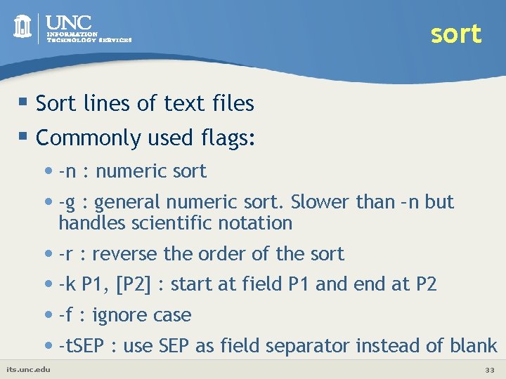 Linux Intermediate Text and File Processing ITS Research