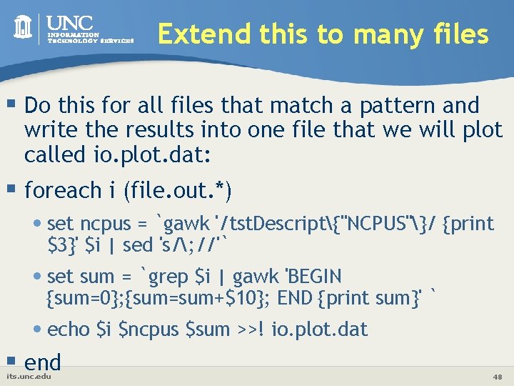 Linux Intermediate Text and File Processing ITS Research