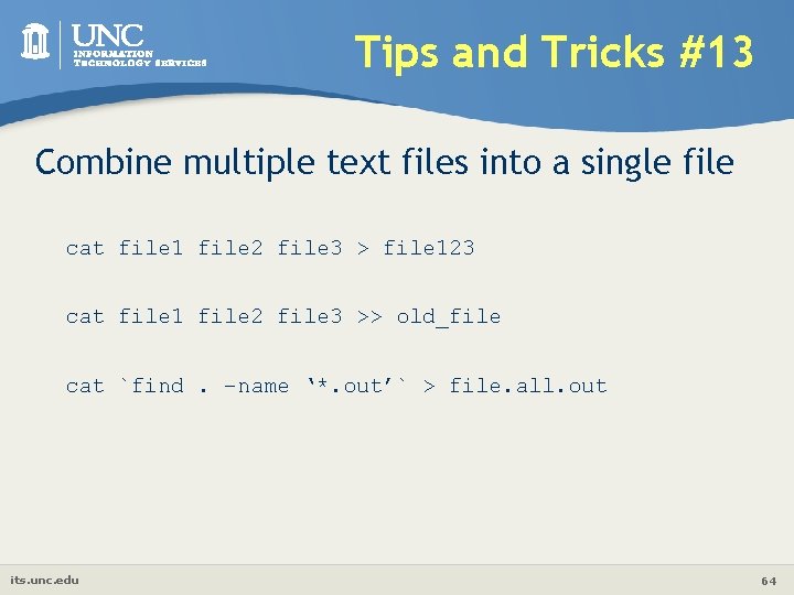 Linux Intermediate Text and File Processing ITS Research