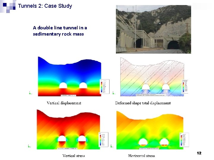 Tunnels 2: Case Study A double line tunnel in a sedimentary rock mass 12