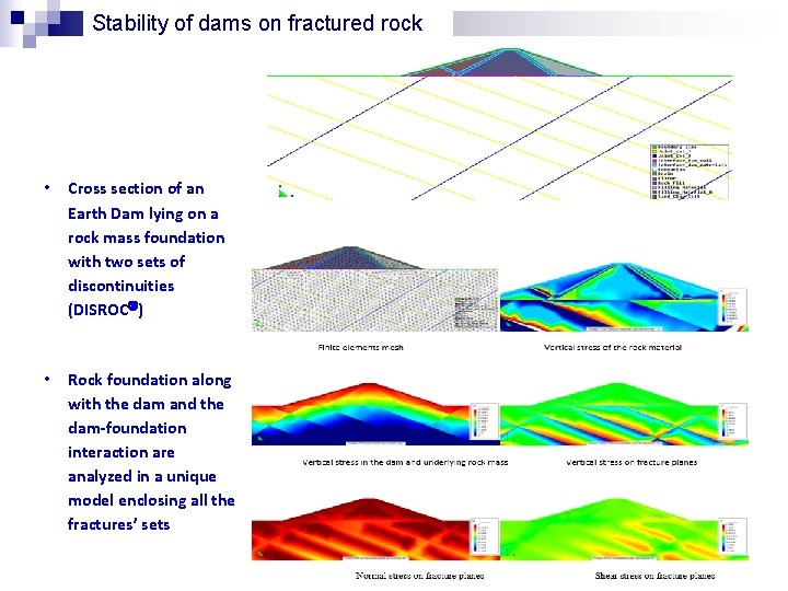 Stability of dams on fractured rock • Cross section of an Earth Dam lying