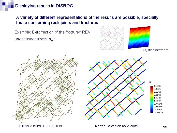 Displaying results in DISROC A variety of different representations of the results are possible,