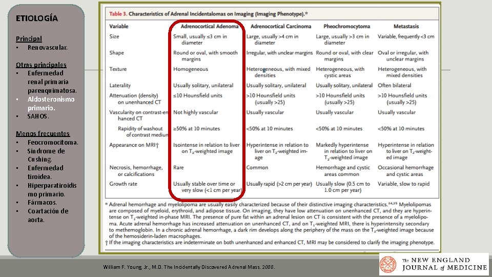 ETIOLOGÍA Principal • Renovascular. Otras principales • Enfermedad renal primaria parenquimatosa. • Aldosteronismo primario. ETIOLOGÍA Principal • Renovascular. Otras principales • Enfermedad renal primaria parenquimatosa. • Aldosteronismo primario.