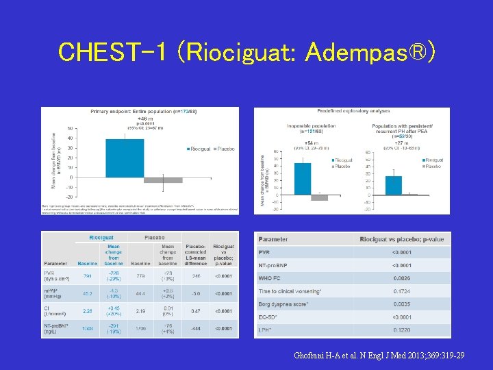 CHEST-1 (Riociguat: Adempas®) Ghofrani H-A et al. N Engl J Med 2013; 369: 319