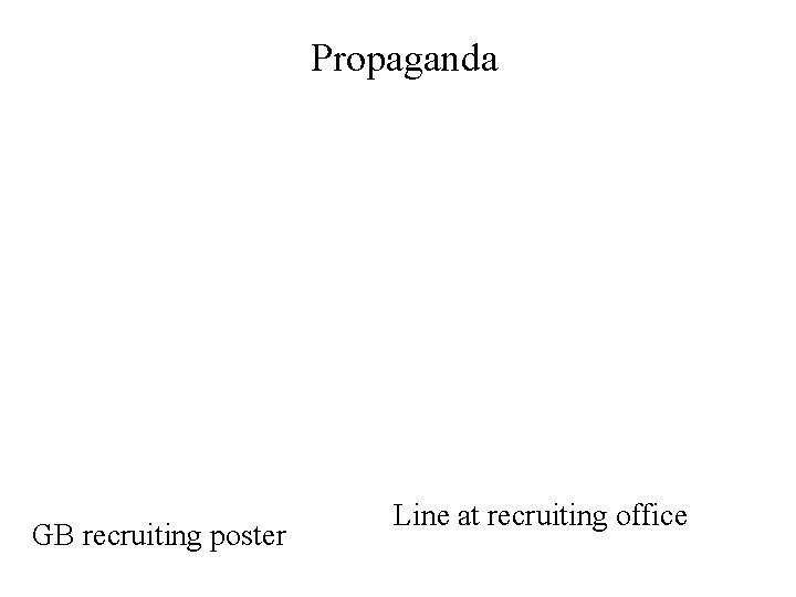 Propaganda GB recruiting poster Line at recruiting office 